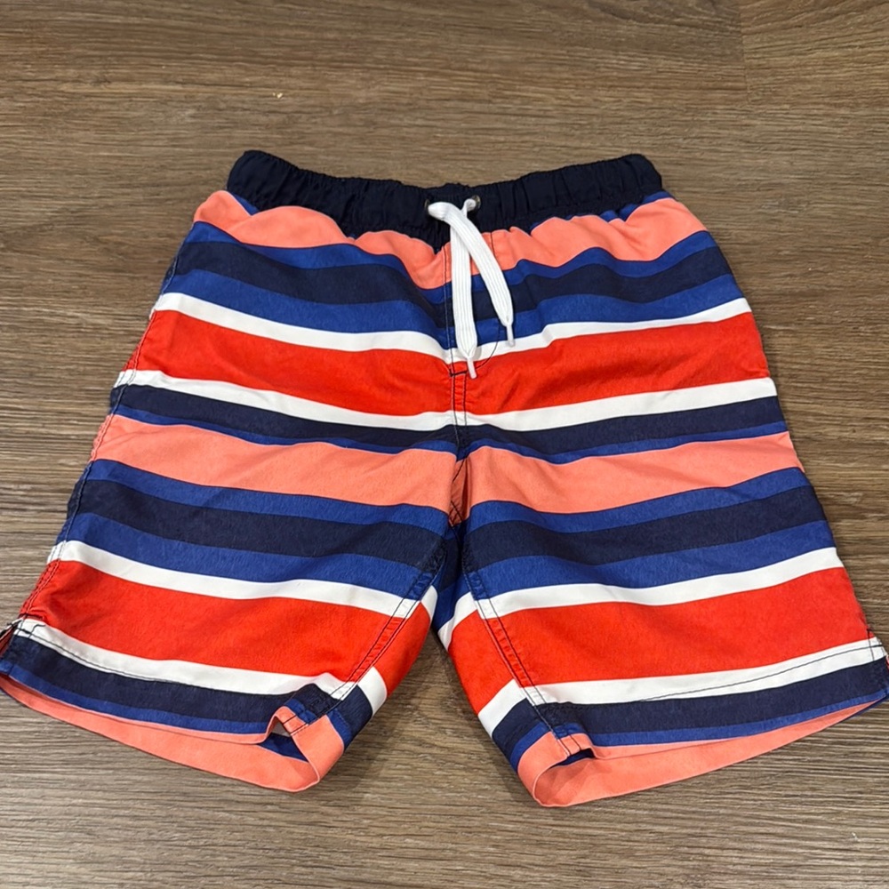 Striped Swim Shorts - Red, Blue, White